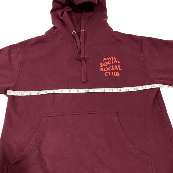 Anti Social Social Club Lost Feelies‎ Maroon Hoodie Size Small - Picture 6 of 7